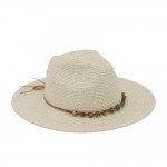 Wholesale straw Fedora Turquoise Stone Band One Paper Polyester