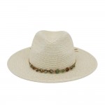 Wholesale straw Fedora Turquoise Stone Band One Paper Polyester