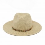 Wholesale straw Fedora Turquoise Stone Band One Paper Polyester