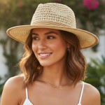 Wholesale two Straw Fedora Woven Crown Vegan Leather Band One Paper Polyester