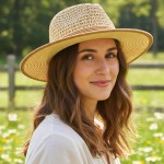 Wholesale two Straw Fedora Woven Crown Vegan Leather Band One Paper Polyester