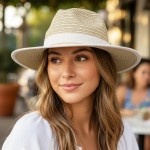 Wholesale two Straw Fedora Woven Crown Vegan Leather Band One Paper Polyester