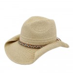 Wholesale straw Cowboy Hat Multicolor Beaded Band One Paper
