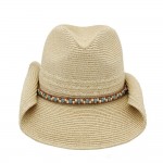 Wholesale straw Cowboy Hat Multicolor Beaded Band One Paper