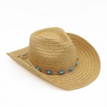 Wholesale straw Cowboy Hat Turquoise Concho Band One Paper