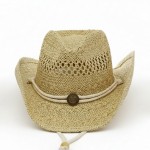 Wholesale western Straw Cowboy Hat Antique Anchor Button Chin Strap One Paper