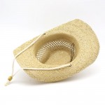 Wholesale western Straw Cowboy Hat Antique Anchor Button Chin Strap One Paper
