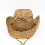Wholesale western Straw Cowboy Hat Antique Anchor Button Chin Strap One Paper