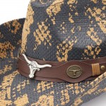 Wholesale snake Print Cowboy Hat Bull Head Accent One Paper
