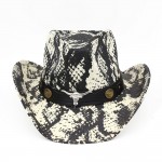 Wholesale snake Print Cowboy Hat Bull Head Accent One Paper