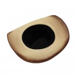 Wholesale distressed Straw Cowboy Hat Metal Bull Buckle Flower Accents One Paper