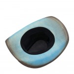 Wholesale distressed Straw Cowboy Hat Metal Bull Buckle Flower Accents One Paper