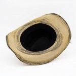 Wholesale antique Wash Straw Cowboy Hat Orate Oval Buckle Vegan Leather Band One
