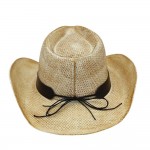 Wholesale rustic Straw Cowboy Hat Silver Turquoise Studs Vegan Leather Band One