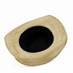 Wholesale rustic Straw Cowboy Hat Silver Turquoise Studs Vegan Leather Band One