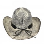 Wholesale rustic Straw Cowboy Hat Silver Turquoise Studs Vegan Leather Band One