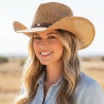 Wholesale straw Cowboy Hat Silver Studs Stars One Paper
