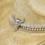 Wholesale homemade Vintage Cowboy Hat Silver Bull Head Multi Band One Paper
