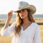 Wholesale homemade Vintage Cowboy Hat Silver Bull Head Multi Band One Paper