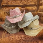 Wholesale homemade Vintage Cowboy Hat Silver Bull Head Multi Band One Paper
