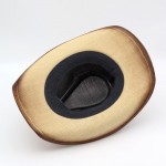 Wholesale rustic Cowboy Hat Chain Concho Detail Vegan Leather Band One Paper