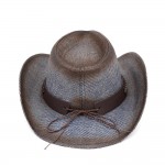 Wholesale rustic Cowboy Hat Chain Concho Detail Vegan Leather Band One Paper