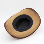 Wholesale rustic Cowboy Hat Chain Concho Detail Vegan Leather Band One Paper