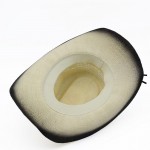 Wholesale aged Straw Cowboy Hat Suede Stitched Details Steer Head Concho One Pap