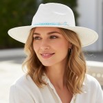 Wholesale straw Sun Hat Sheer Stripe Detail Nautical Rope Anchor One Paper
