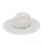 Wholesale straw Sun Hat Sheer Stripe Detail Nautical Rope Anchor One Paper