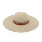 Wholesale brim Sun Hat Striped Multi Color Band One Sie Paper