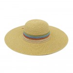 Wholesale brim Sun Hat Striped Multi Color Band One Sie Paper