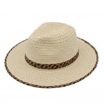 Wholesale straw Fedora Two Woven Band Trim One Paper