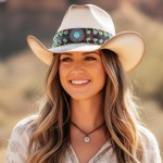 Wholesale two Straw Cowboy Hat Turquoise Studs Concho One Fits Most Paper
