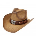 Wholesale two Straw Cowboy Hat Steer Concho One Fits Most Paper