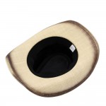 Wholesale distressed Straw Cowboy Hat Turquoise Bloom Butterfly Concho Band One