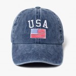 'USA' & American Flag Embroidered Baseball Cap

- One Size Fits Most
- Slide Buckle Adjustment
- 100% Cotton