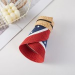Wholesale american Flag Themed Straw Sun Visor Hat One Fits Most Paper