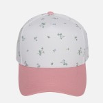 Wholesale flower Print Two Baseball Cap One Fits Most Snap Back Closure Cotton