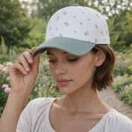 Wholesale flower Print Two Baseball Cap One Fits Most Snap Back Closure Cotton