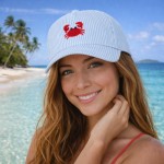 Wholesale skinny Stripe Baseball Cap Embroidered Crab Snap Back Closure One Fits