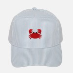 Wholesale skinny Stripe Baseball Cap Embroidered Crab Snap Back Closure One Fits