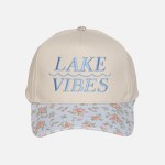 Wholesale two Floral LAKE VIBES Embroidered Baseball Cap Snap Back Closure One F