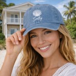 Wholesale salty Shell Embroidered Baseball Cap One Fits Most Slide Buckle Adjus