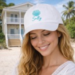 Wholesale salty Shell Embroidered Baseball Cap One Fits Most Slide Buckle Adjus