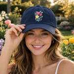 Wholesale flowers Embroidered Baseball Cap One Fits Most Slide Buckle Adjustment