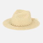 Wholesale straw Sun Hat Woven Pearl Band One Fits Most Paper