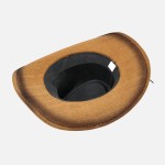 Wholesale vintage Straw Cowboy Hat Vegan Leather Band Turquoise Details One Fits