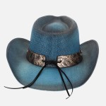Wholesale vintage Straw Cowboy Hat Rustic Studded Band Star Concho One Fits Most