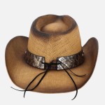 Wholesale vintage Straw Cowboy Hat Rustic Studded Band Star Concho One Fits Most